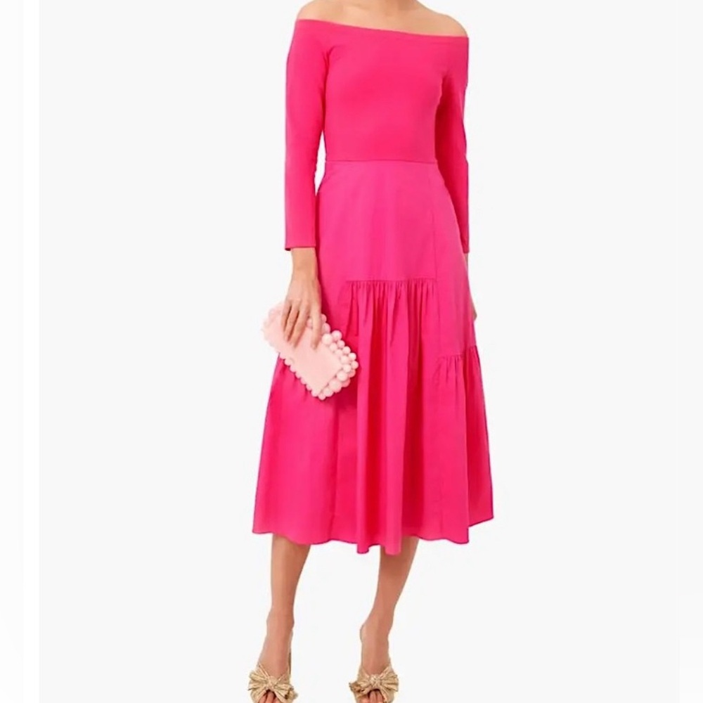 Tuckernuck Vibrant Pink Long Sleeve Dress - NWT
